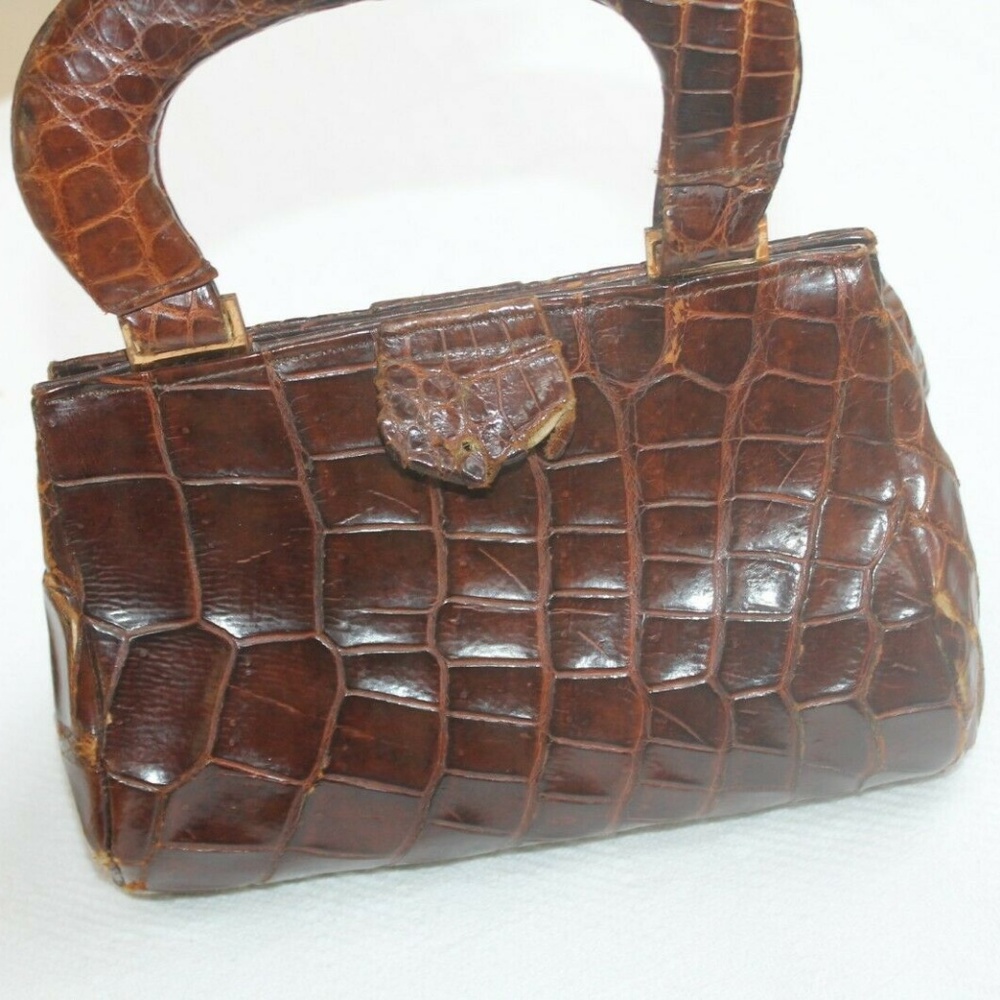 Vintage 60's Deitsch Crocodile purse brown BAG